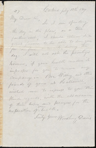 Letter from Woodbury Davis, Castine, to Amos Augustus Phelps, July 13th. 1847