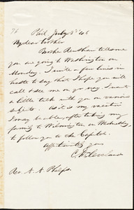 Letter from Charles Dexter Cleveland, Phil., to Amos Augustus Phelps, July 3d '46