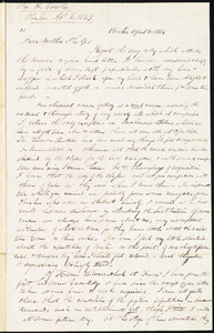 Letter from Henry Cowles, Oberlin, to Amos Augustus Phelps, April 6. 1843