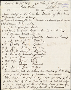 Letter from Joseph Warren Cross, Boxboro, to Amos Augustus Phelps, Nov. 22d 1837