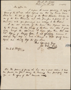 Letter from Joseph Warren Cross, Boxboro, to Amos Augustus Phelps, June 19th 1839