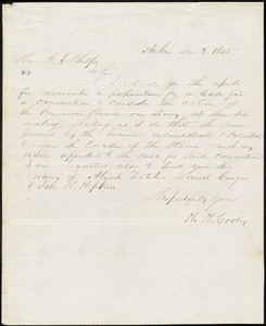 Letter from H. H. Cooley, Auburn, to Amos Augustus Phelps, Dec 8. 1845