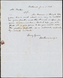 Letter from Asa Cummings, Portland, to Amos Augustus Phelps, June 1, 1846