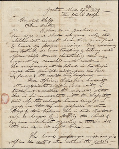 Letter from John R. Dodge, Groton, Mass., to Amos Augustus Phelps, 23 [September] 1839