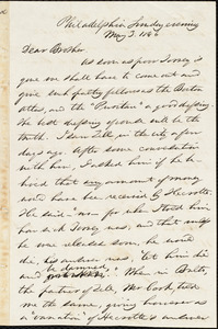 Letter from Charles Dexter Cleveland, Philadelphia., to Amos Augustus Phelps, May 3. 1846