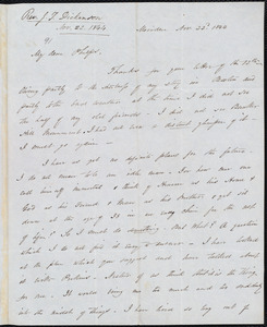 Letter from James Taylor Dickinson, Meriden, to Amos Augustus Phelps, Nov. 22d 1844