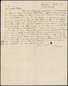 Letter from John Phelps Cowles, Oberlin, to Amos Augustus Phelps, Feb. 22, 1840