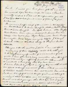 Letter from Ambrose Day, Westfield, to Amos Augustus Phelps, Jany 15 1838
