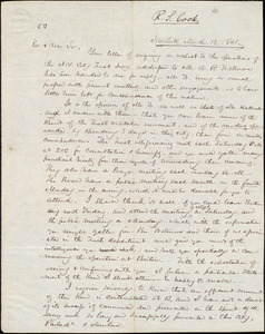 Letter from Russell S. Cook, New York, to Amos Augustus Phelps, March, 13. 1841