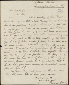 Letter from Horace Cowles, Farmington, to Amos Augustus Phelps, June 1. 1838