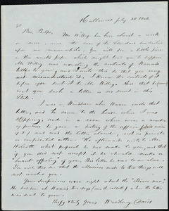 Letter from Woodbury Davis, Hallowell, to Amos Augustus Phelps, July 8th 1846