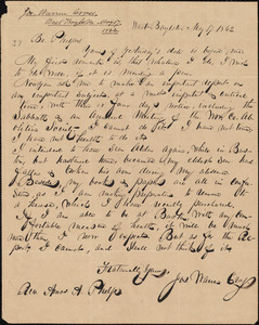 Letter from Joseph Warren Cross, West Boylston, to Amos Augustus Phelps, May 17. 1842