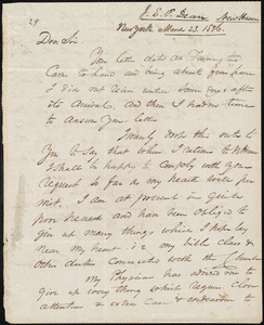 Letter from James E. P. Dean, New York, to Amos Augustus Phelps, March 23. 1836