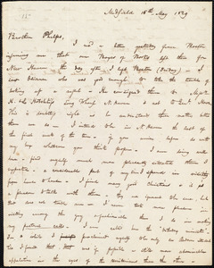 Letter from James Taylor Dickinson, Medfield, to Amos Augustus Phelps, 16th May 1829