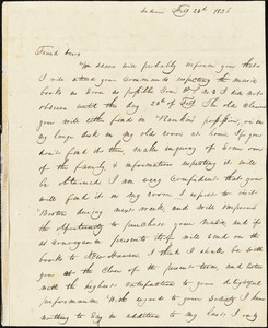 Letter from William Twining, Andover, [Massachusetts], to Amos Augustus Phelps, 1826 Feb[ruary] 23[r]d