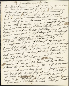 Letter from Clarissa Bodwell Phelps Tryon, Farmington, [Connecticut], to Amos Augustus Phelps, 1827 August 11