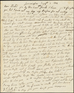 Letter from Clarissa Bodwell Phelps Tryon, Farmington, [Connecticut], to Amos Augustus Phelps, 1828 August 03