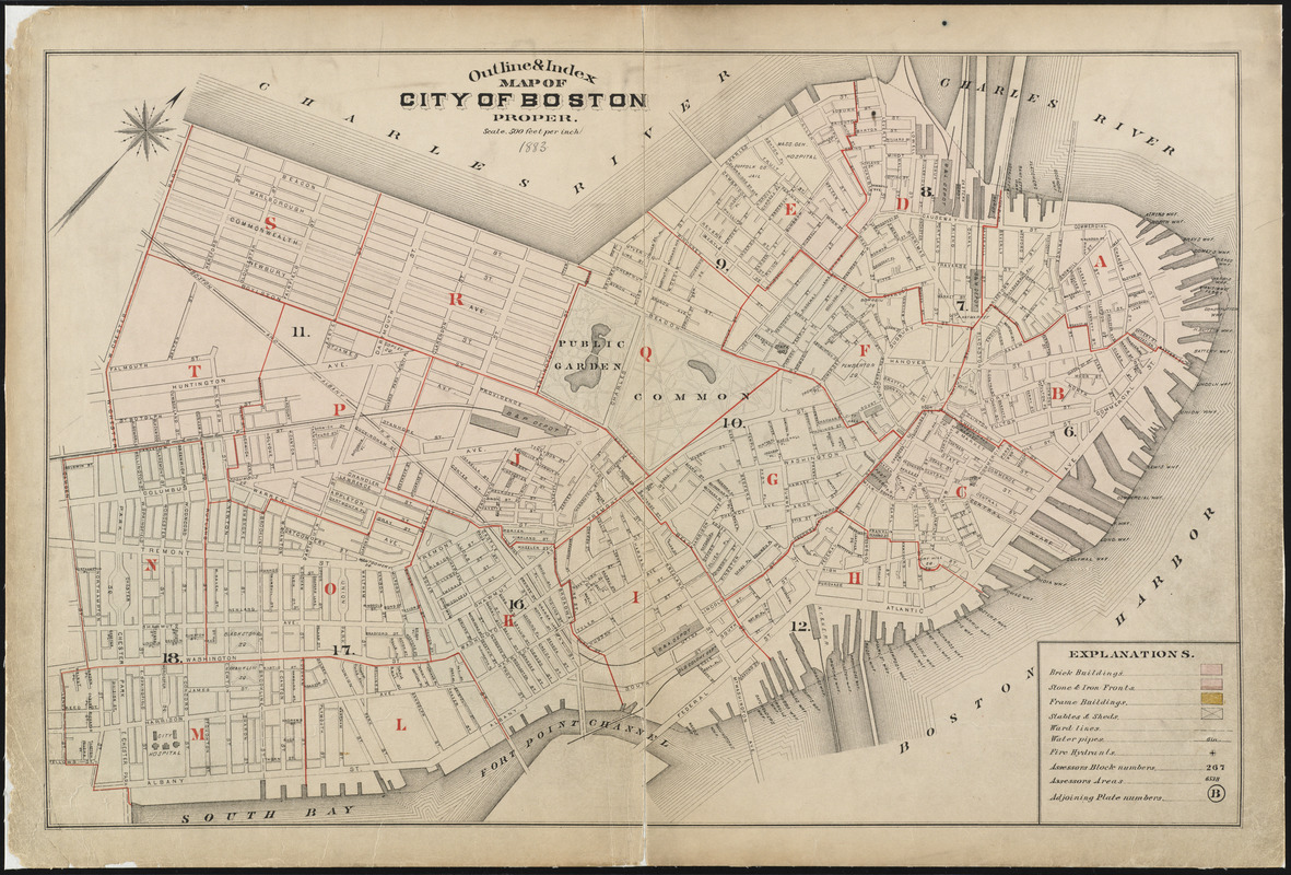 Outline & index map of city of Boston proper