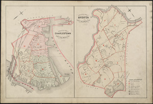 Outline & index map of Charlestown, city of Boston ; Outline & index map of Brighton, city of Boston
