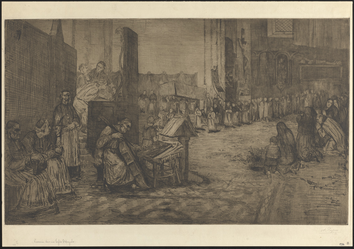 Procession dans une église Espagnole