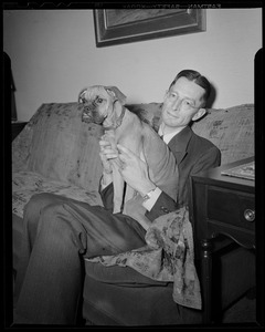 Man and dog on couch