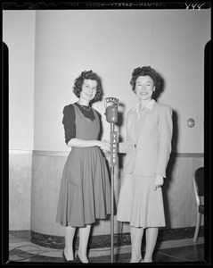 Ora Dodd and Ruth Moss at WNAC microphone