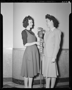 Ora Dodd and Ruth Moss at WNAC microphone