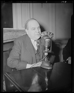 C. J. Hambro at WRUL microphone