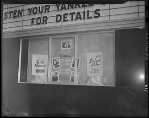 Yankee Network window display for premiere of This Land is Mine