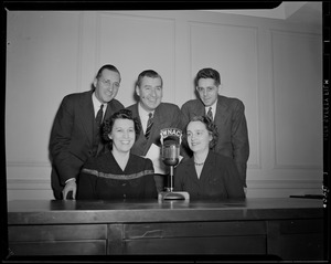 Jack Stanley of WNAC with four unidentified people