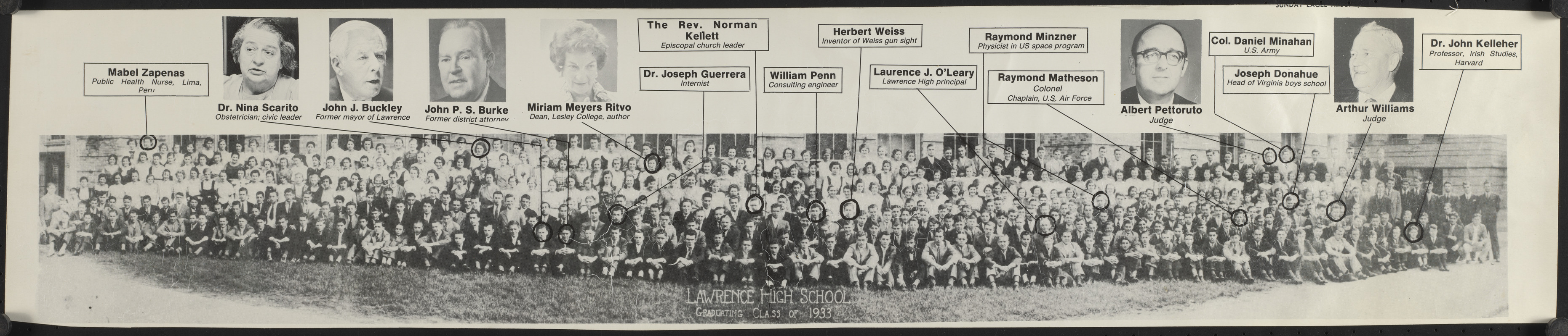 Lawrence High School, graduating class of 1933