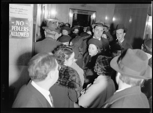 Herald Book Fair. Crowd waits for elevator