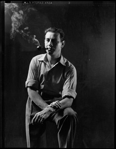 Portrait of a man smoking a pipe
