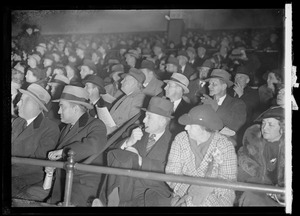 Spectators at a Boston Bruins hockey game