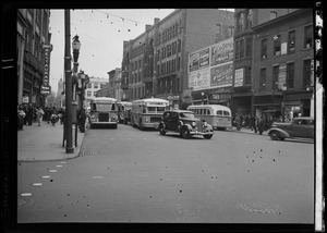 Unidentified street scene, with buses