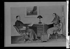 Do/More Chairs advertisement, man and woman at a desk