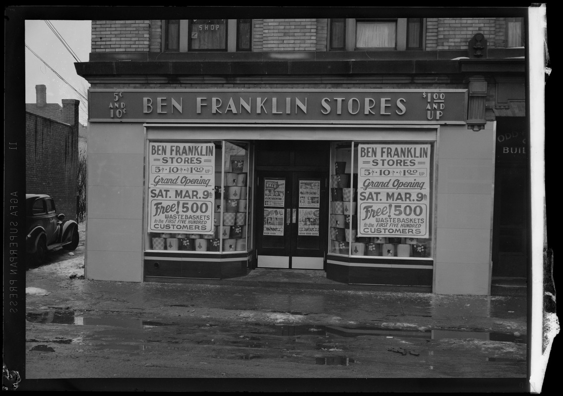 Exterior view of Ben Franklin Stores Digital Commonwealth