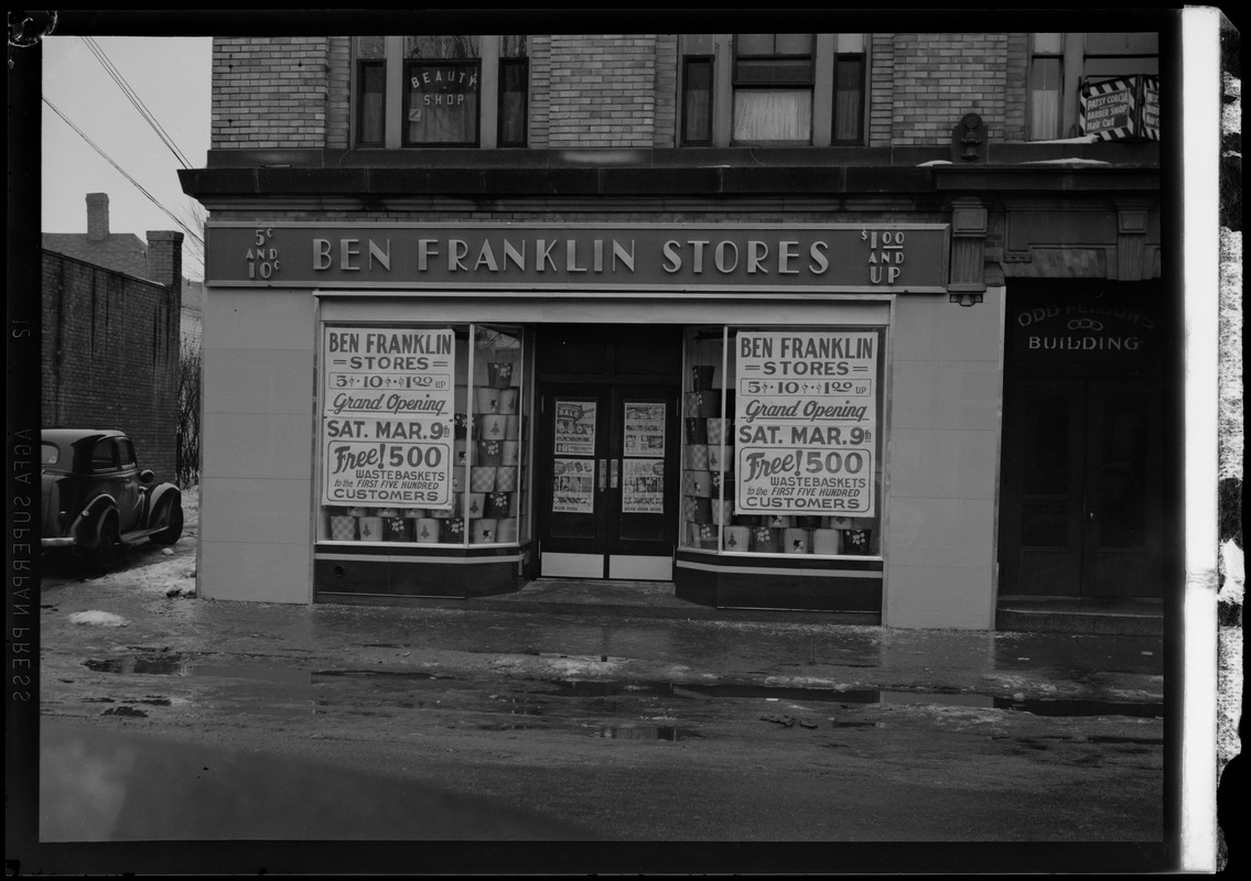 Exterior view of Ben Franklin Stores Digital Commonwealth