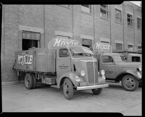 Moxie truck backed up to building