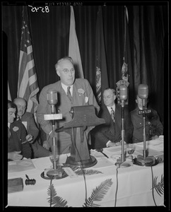 Man speaks at National Governors' Conference in Boston
