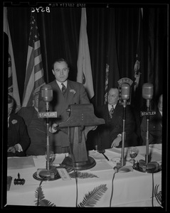 Man speaks at National Governors' Conference in Boston