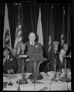 Man speaks at National Governors' Conference in Boston