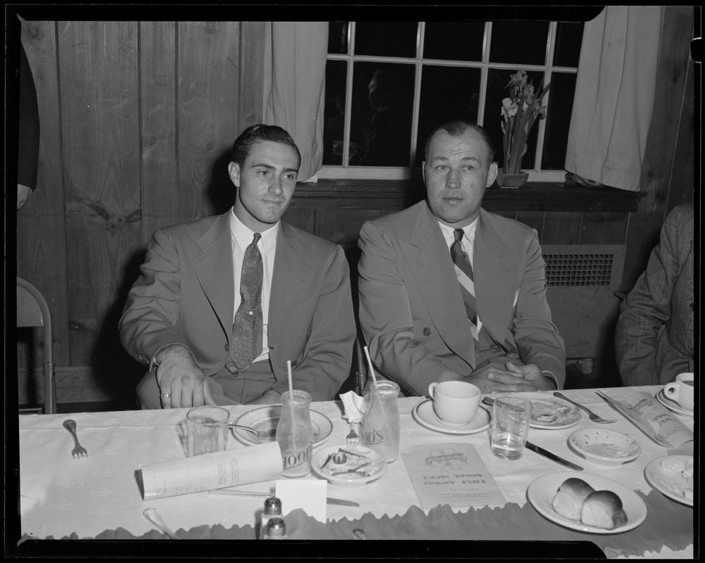 Two men at banquet table