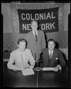Portrait of three WAAB Colonial Network broadcasters