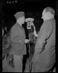 Serviceman being interviewed