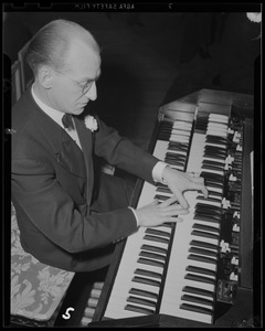 An organ player at Copley dinner party