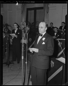 An announcer at Copley dinner party