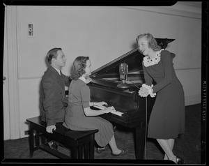George Crowell, Susanna Foster, and Dolly Loehr (Diana Lynn) at the piano