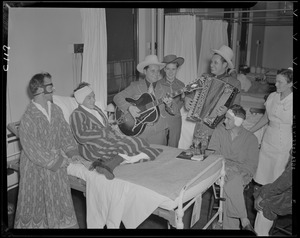 Band playing to patients in a hospital