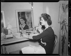 Portrait of woman in dressing room